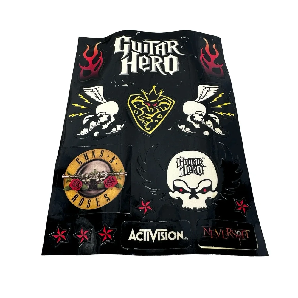 Guitar Hero Legends of Rock Sticker Decal Art Skulls Flames Band Logos